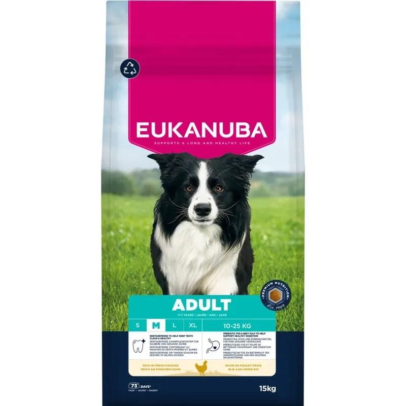 Eukanuba Premium Nutrition Adult Medium Breed - kylling, tørfoder til hund - 15 kg