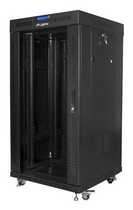 Lanberg FF01 series V2 - rack - 600 x 600 flat pack with glass door LCD - 22U