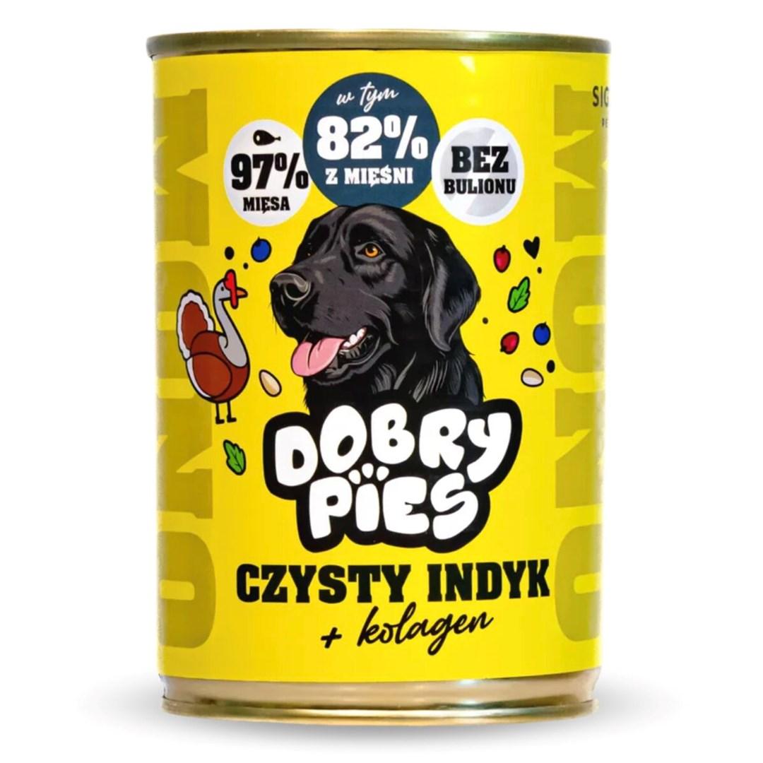 Dobry Pies Mono Ren Kalkun + Kollagen - vådfoder til hund - 400 g