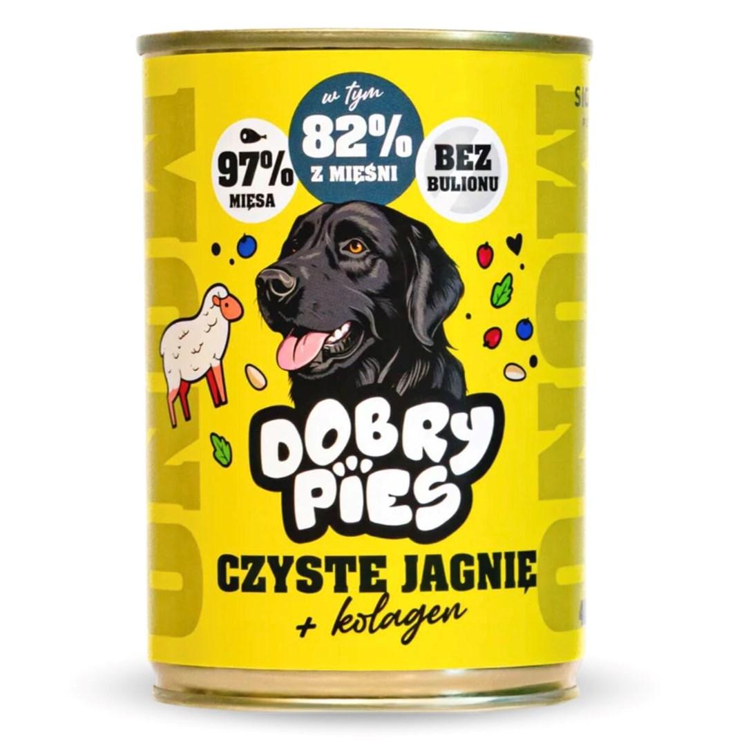 Dobry Pies Mono Rent lam + kollagen - vådfoder til hund - 400 g