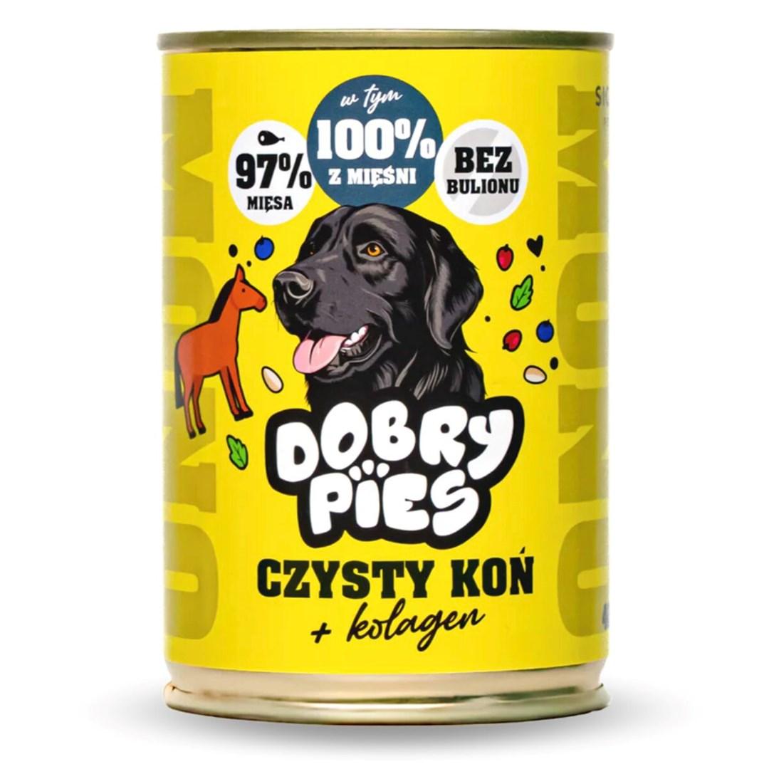 Dobry Pies Mono Ren Hest + Kollagen - vådfoder til hund - 400 g
