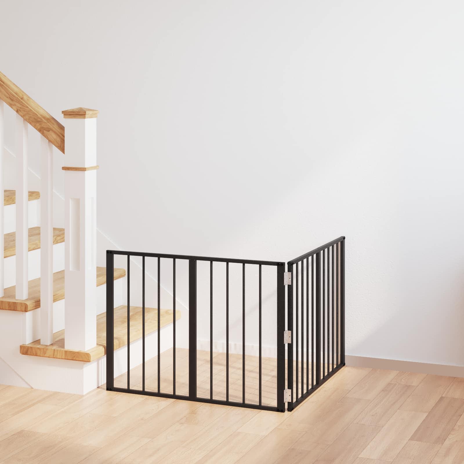 Hundedør 2 stk Sort 80 x 60 cm Galvaniseret stål