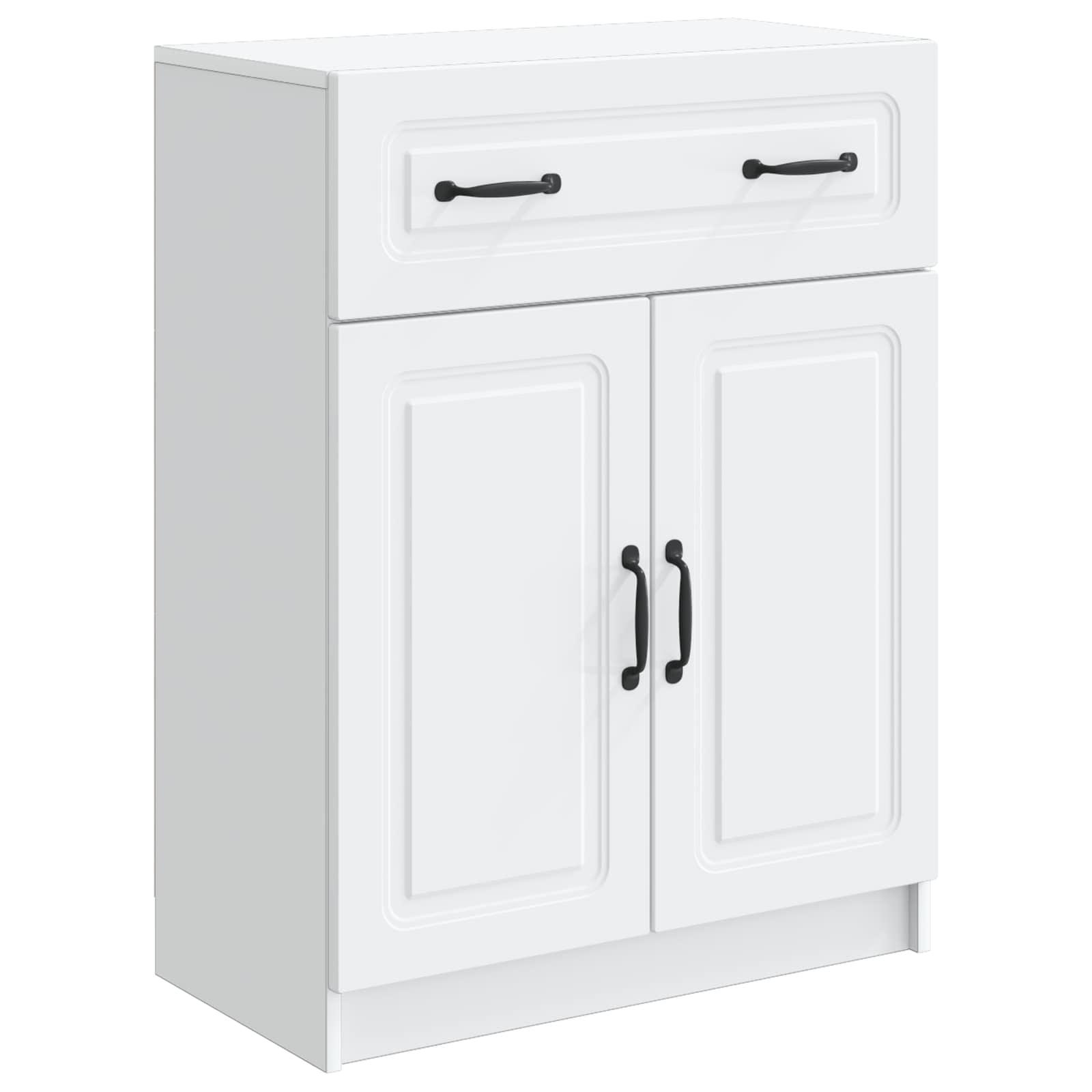 Sidebord med skuffe Hvid 66 x 34,5 x 87 cm Konstrueret træ