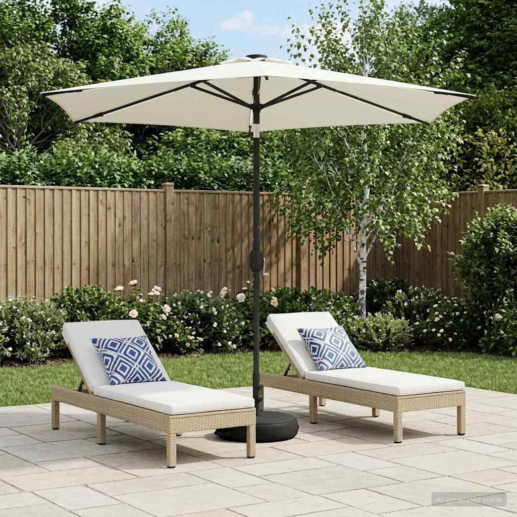 Have Parasol med LED Lygter 270 x 270 cm Polyester Cremefarvet