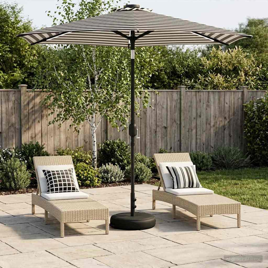 Have Parasol med LED Lygter 230 x 230 cm Polyester Sort og Hvid