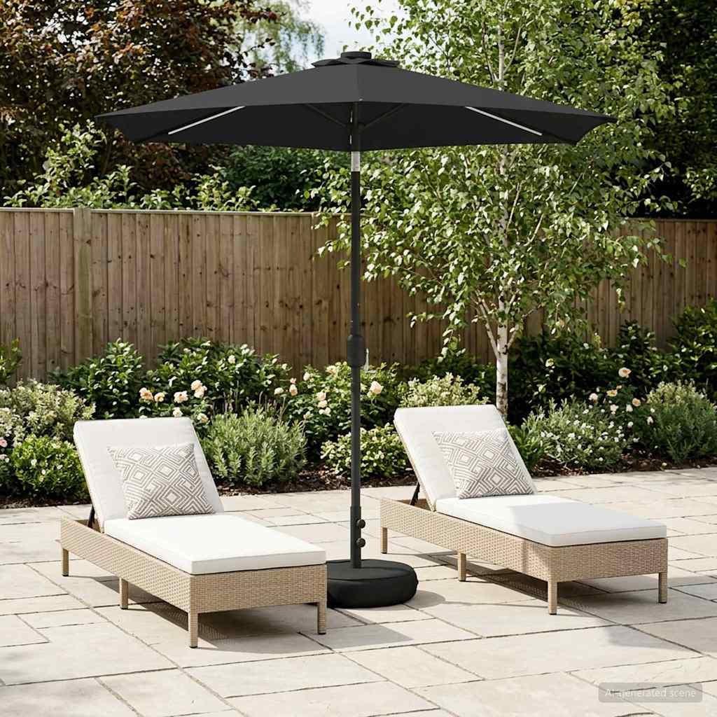 Have Parasol med LED Lygter 230 x 230 cm Polyester Antracit