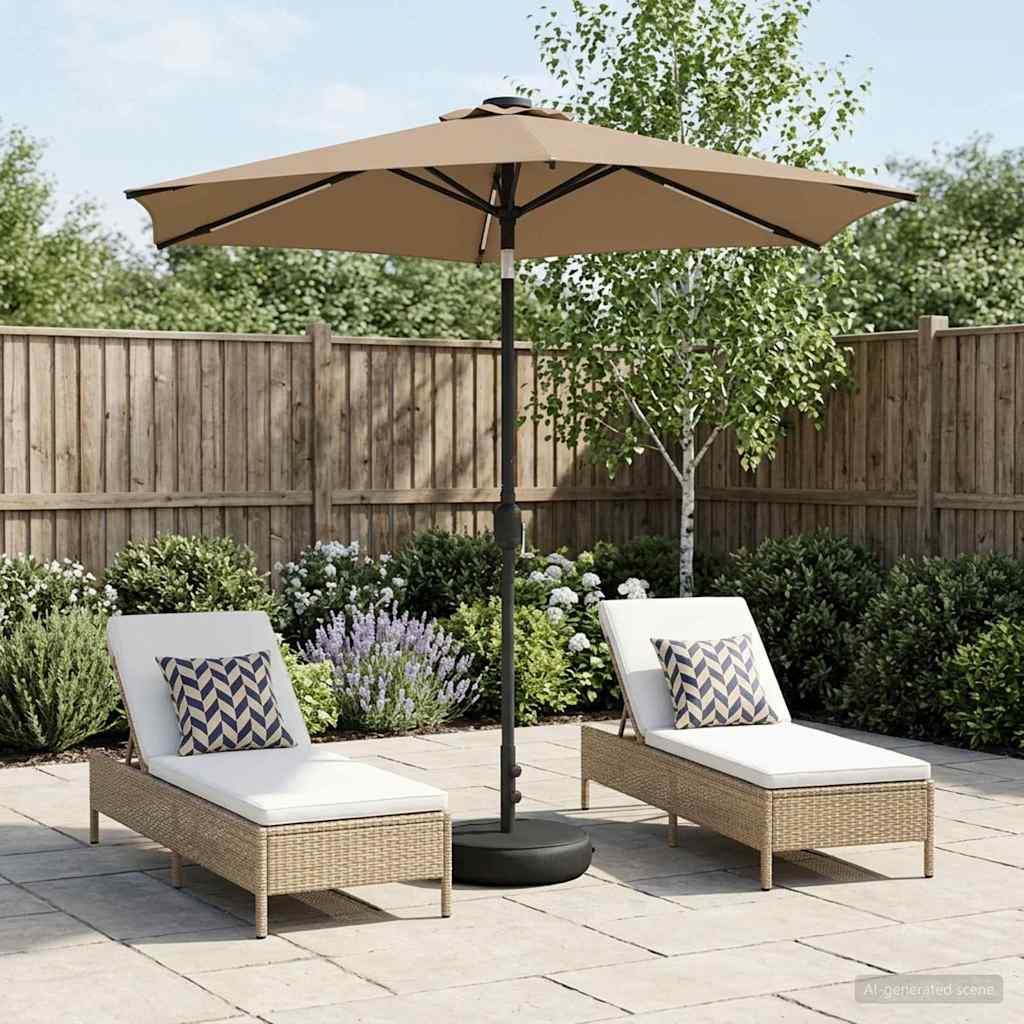 Have Parasol med LED Lygter 230 x 230 cm Polyester Gråbrun