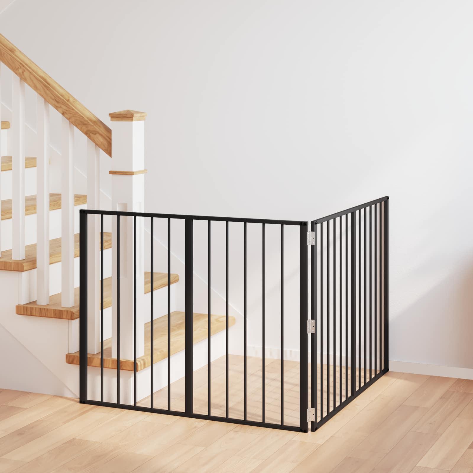 Hundedør 2 stk Sort 100 x 80 cm Galvaniseret stål