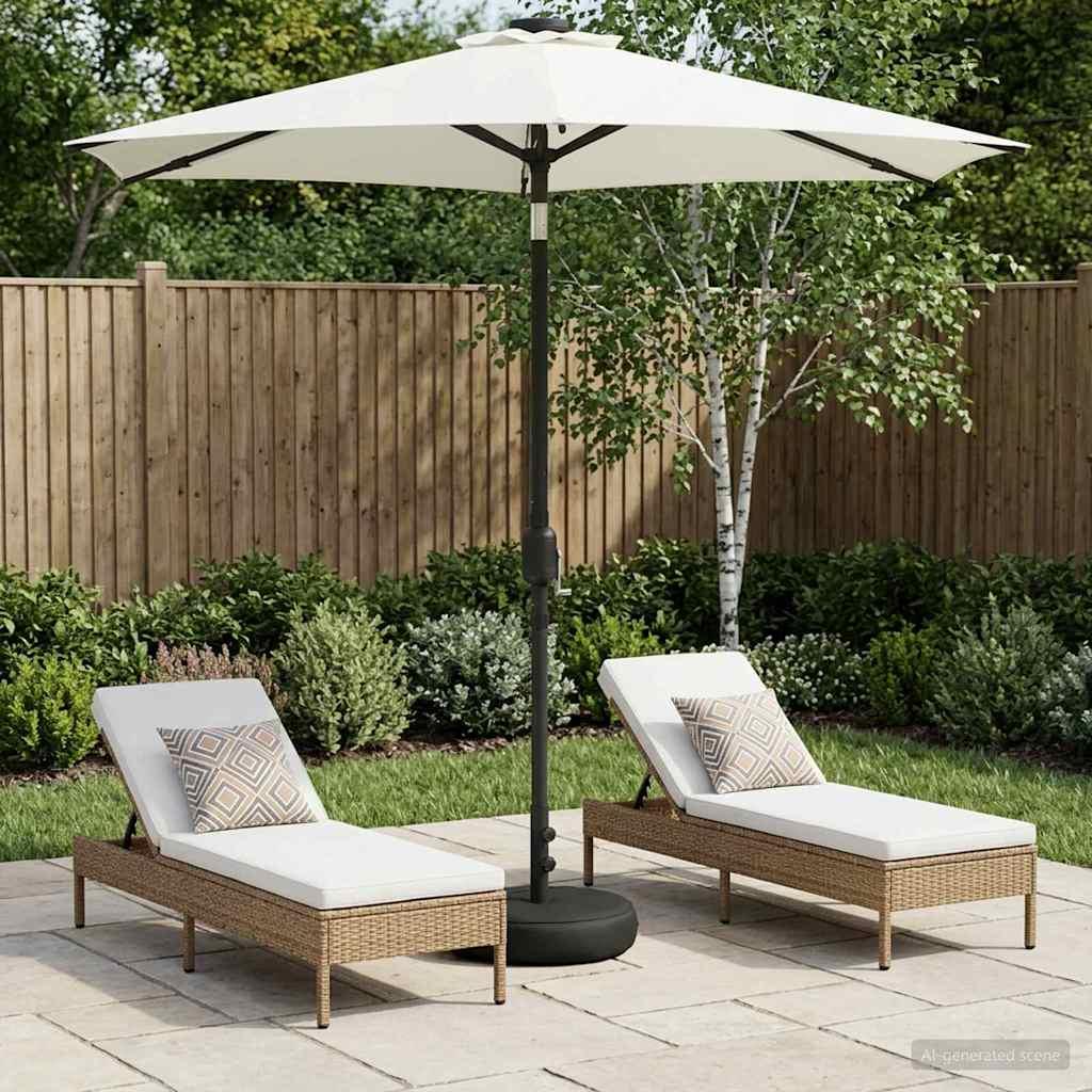 Have Parasol med LED Lygter 230 x 230 cm Polyester Cremefarvet