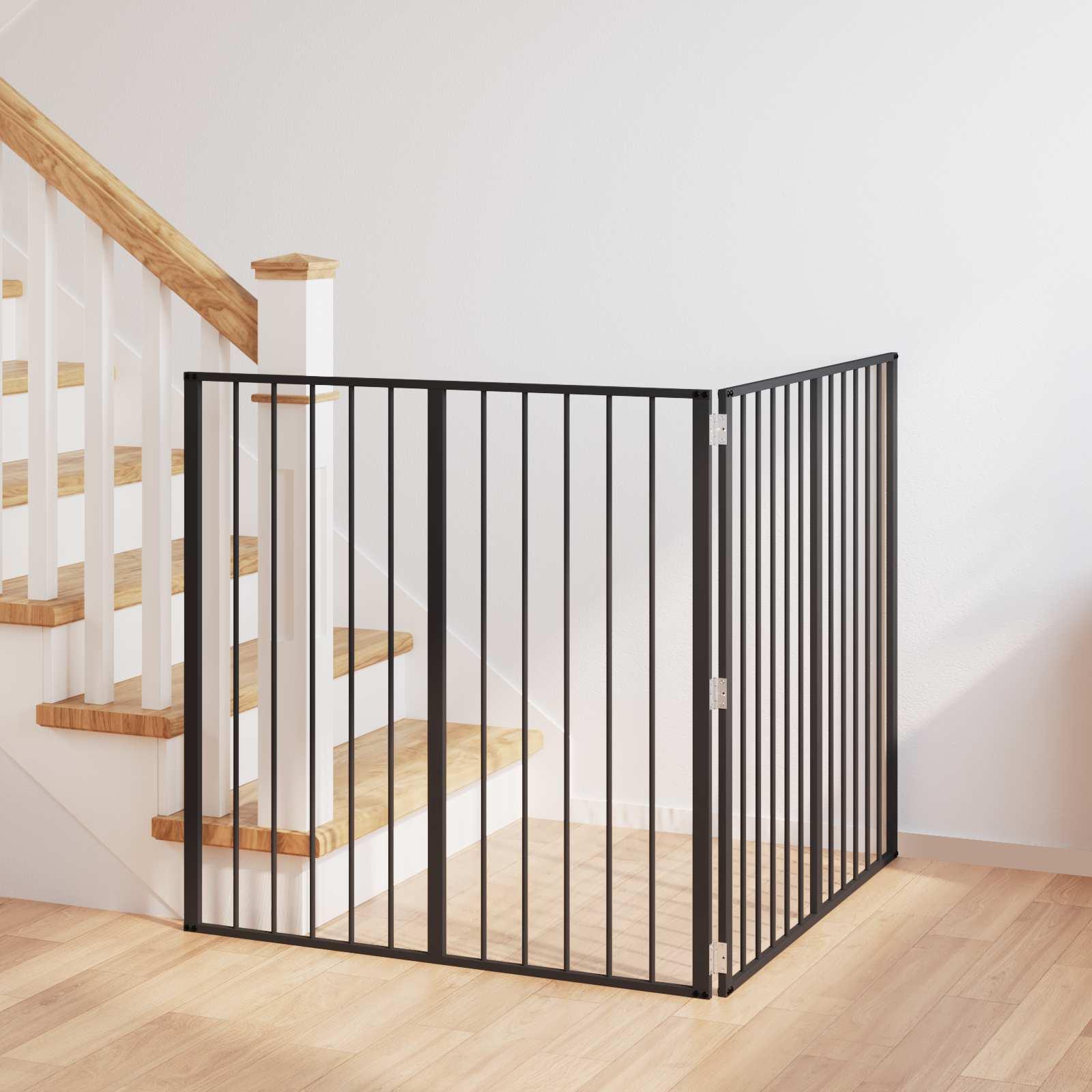 Hundedør 2 stk Sort 100 x 100 cm Galvaniseret stål