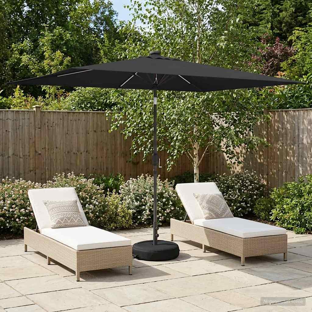 Have Parasol med LED Lygter 200 x 300 cm Polyester Antracit