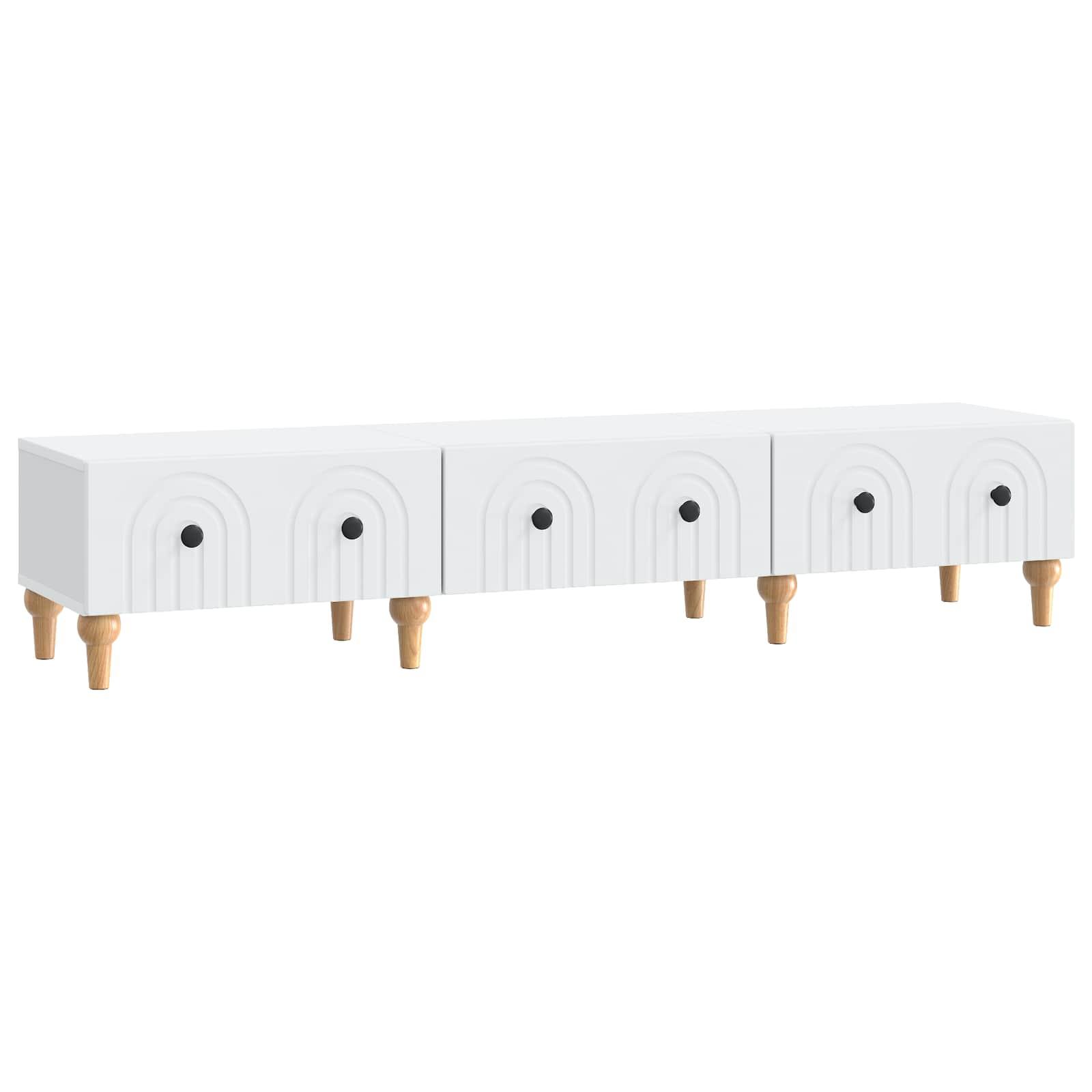 TV-skab med skuffe Hvid 147 x 34,5 x 30 cm Konstrueret træ