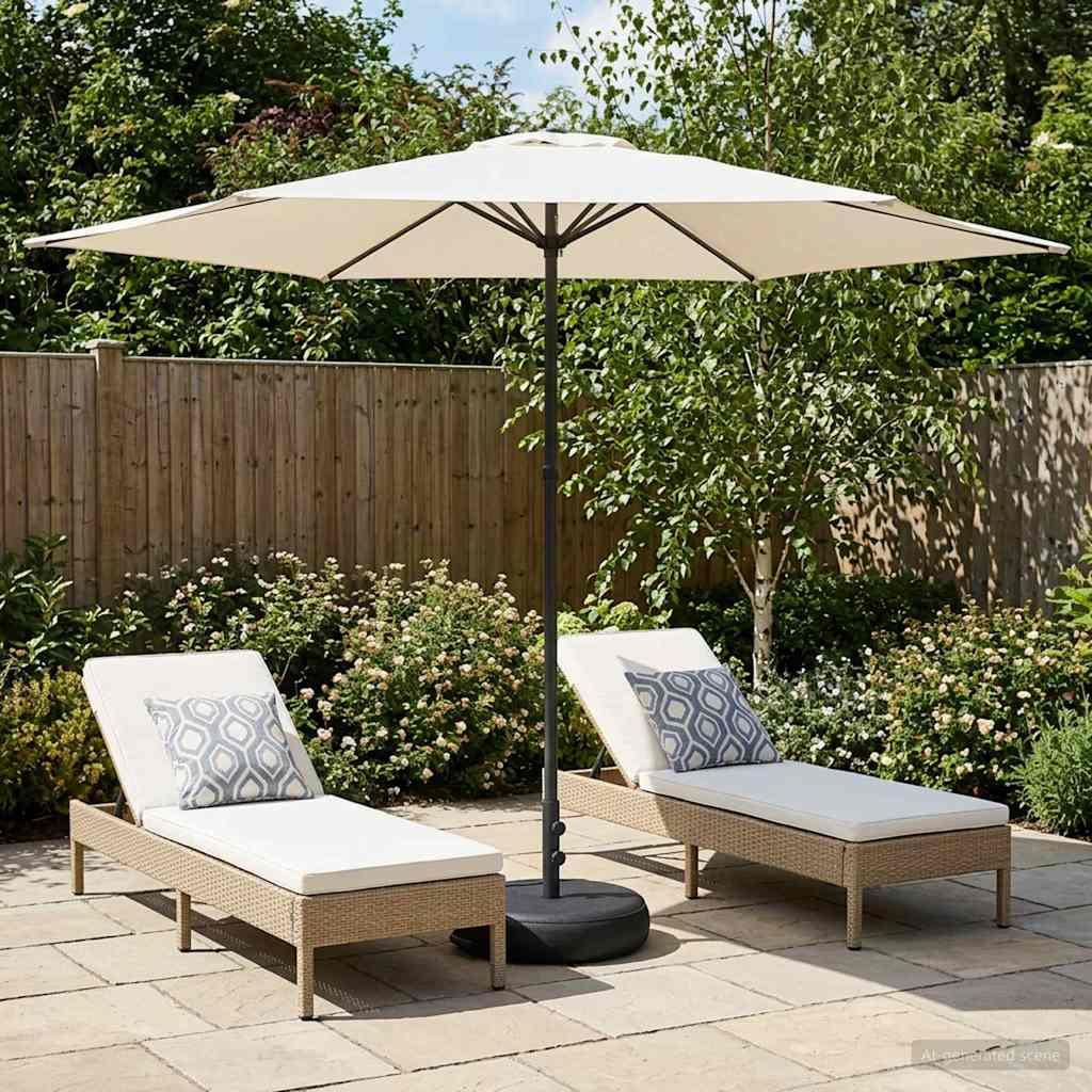 Haveparasol 300 x 300 cm Polyester Rektangulær Cremefarvet