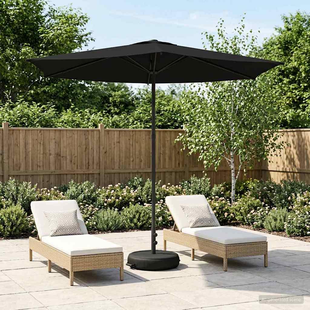 Haveparasol 270 x 270 cm Polyester Rektangulær Sort
