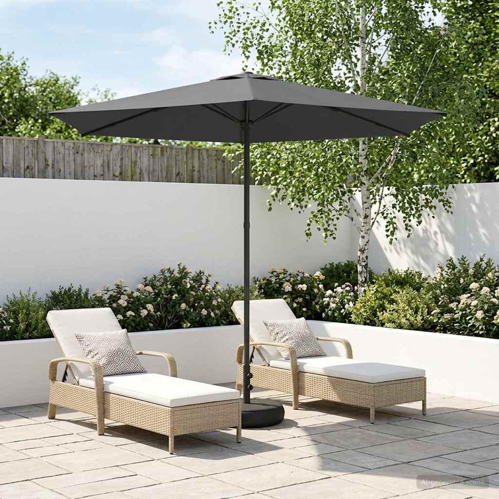 Haveparasol 270 x 270 cm Polyester Rektangulær Antracit