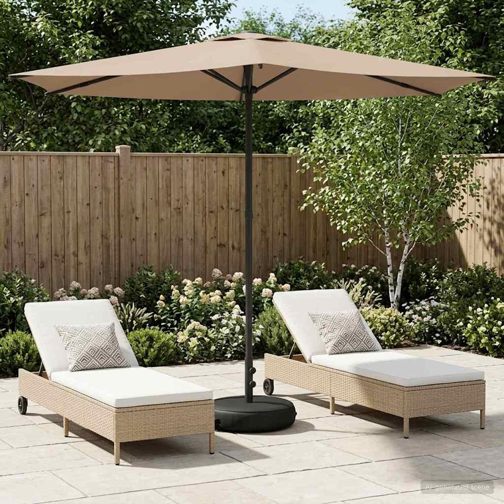 Haveparasol 270 x 270 cm Polyester Rektangulær Gråbrun