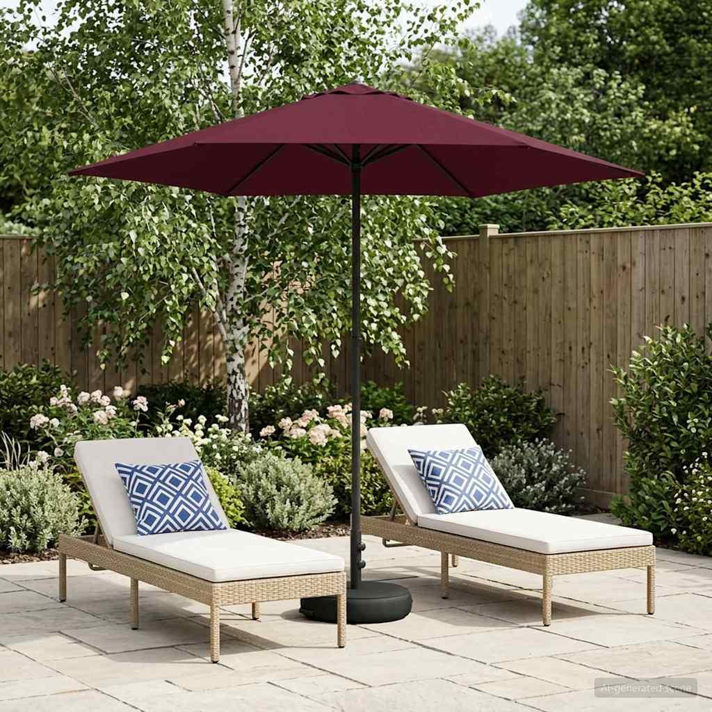 Haveparasol 230 x 230 cm Polyester Rektangulær Bordeaux Rød