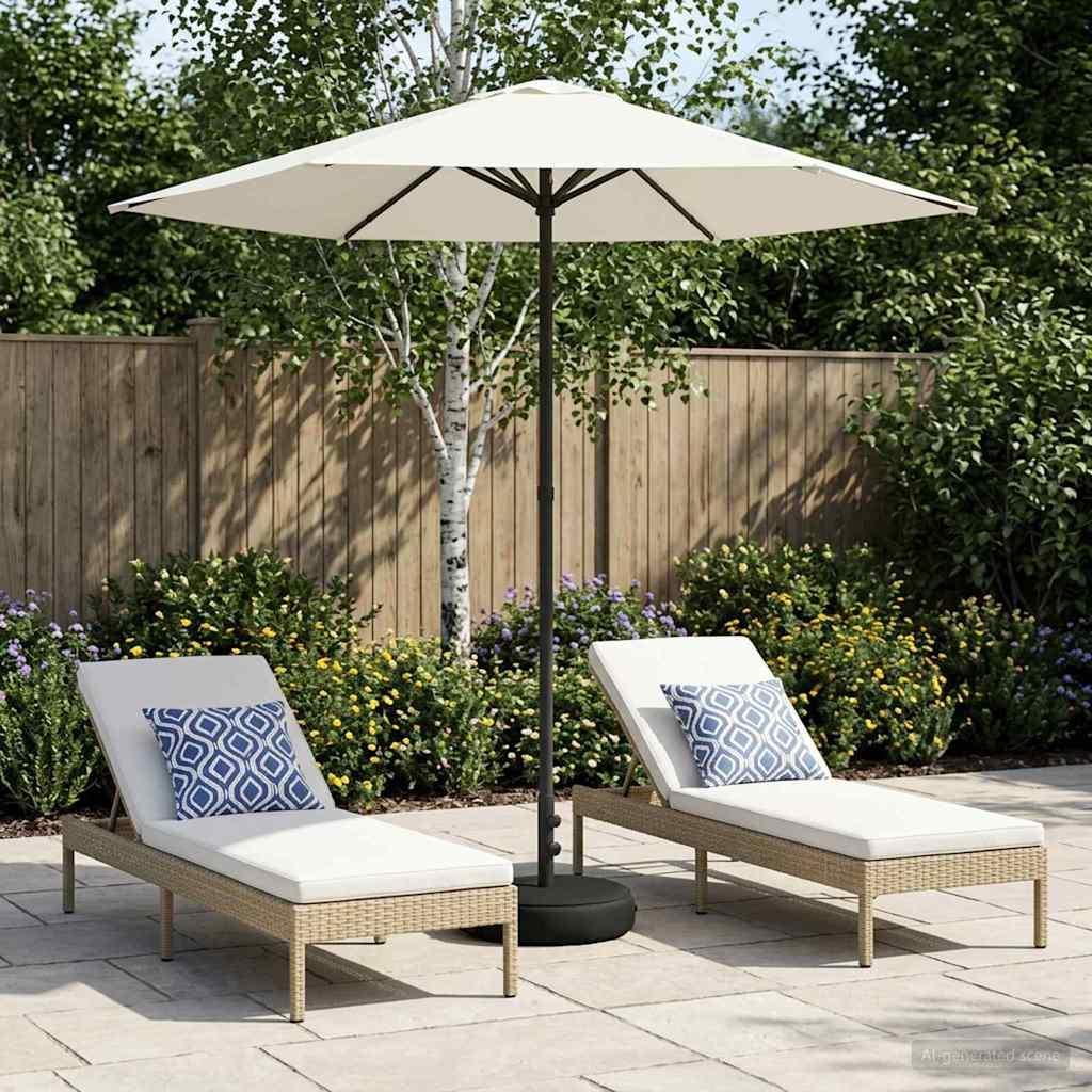 Haveparasol 230 x 230 cm Polyester Rektangulær Cremefarvet
