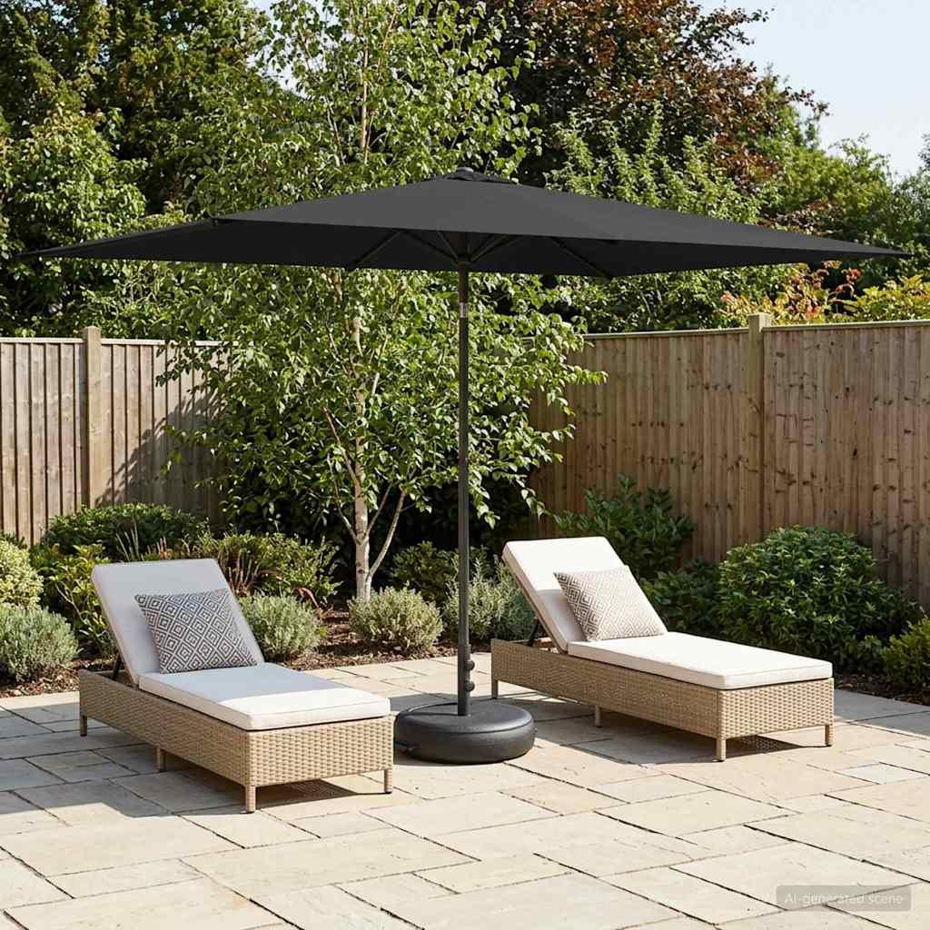 Haveparasol 200 x 300 cm Polyester Rektangulær Antracit