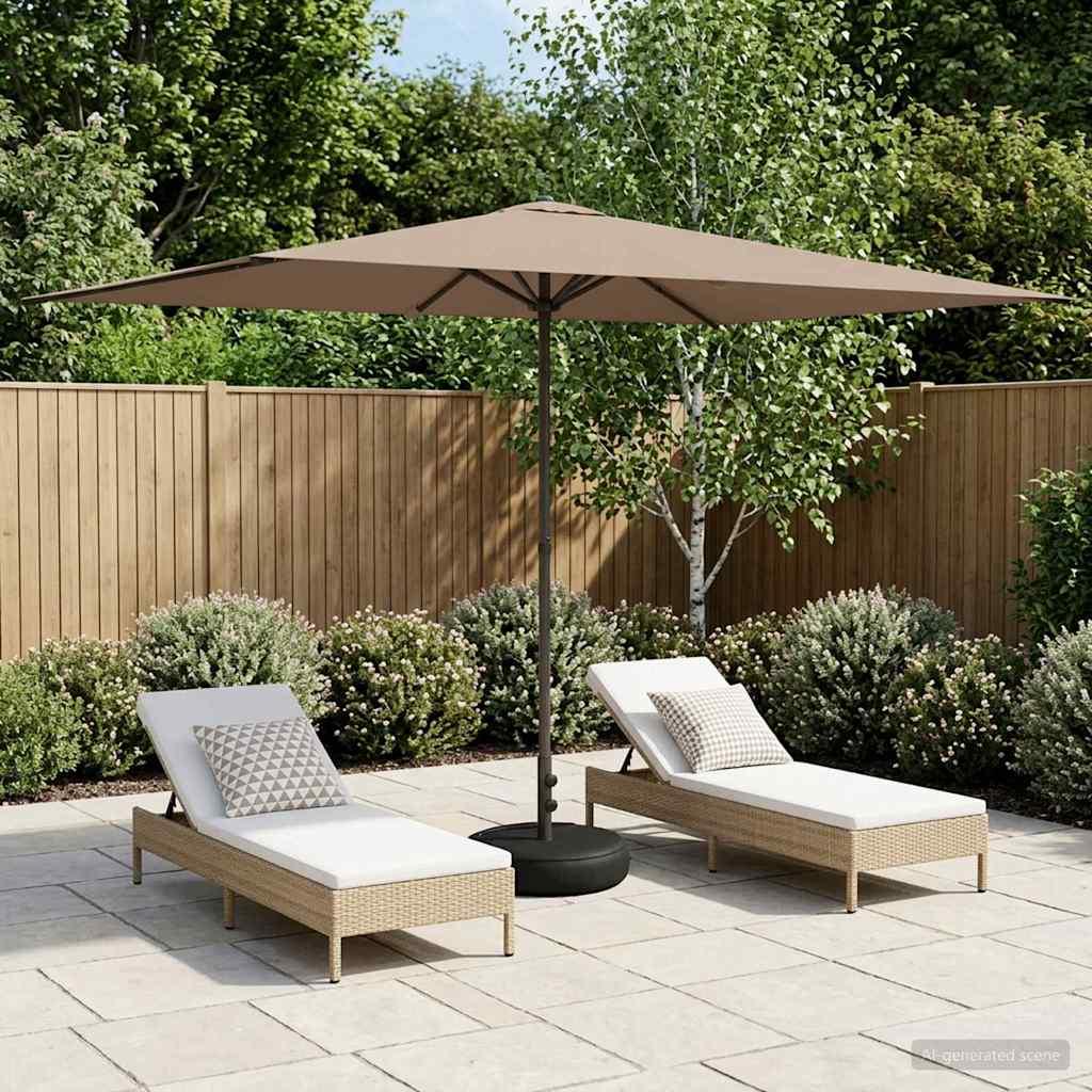 Haveparasol 200 x 300 cm Polyester Rektangulær Gråbrun