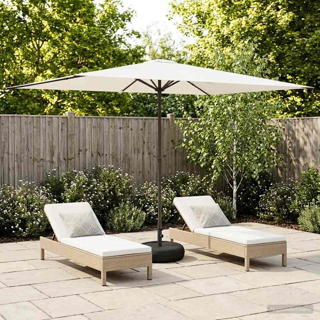 Haveparasol 200 x 300 cm Polyester Rektangulær Cremefarvet