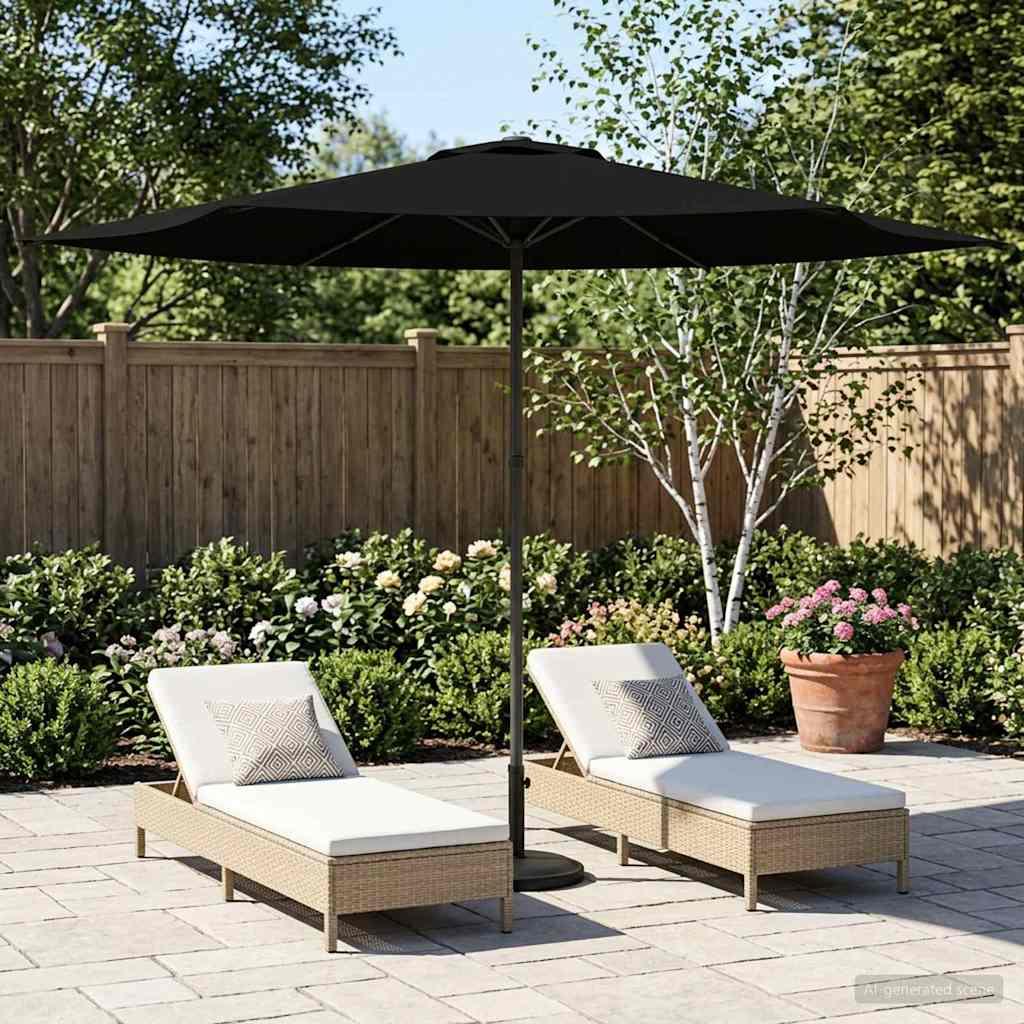 Haveparasol 300 x 300 cm Polyester Rektangulær Sort