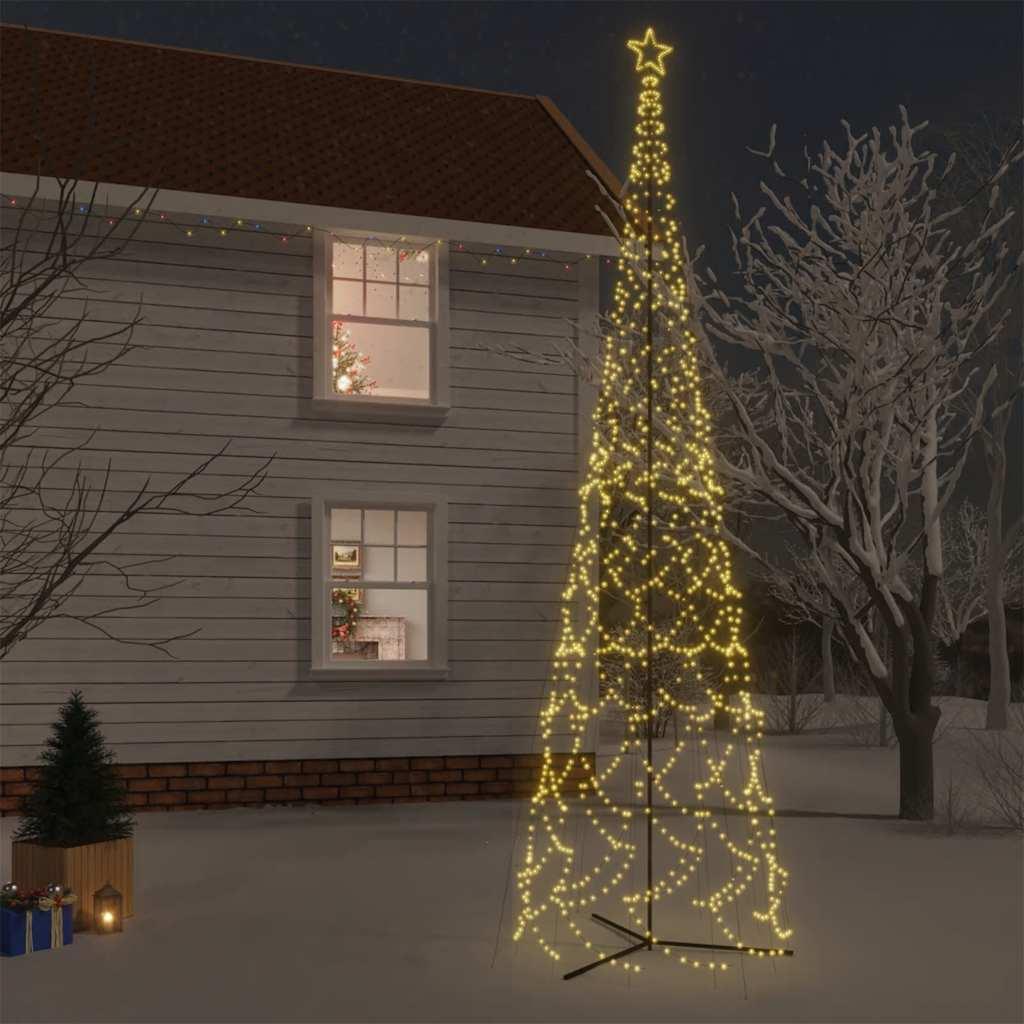 Juletræ med kogle, varm hvid, 3000 LED'er, 230x800 cm