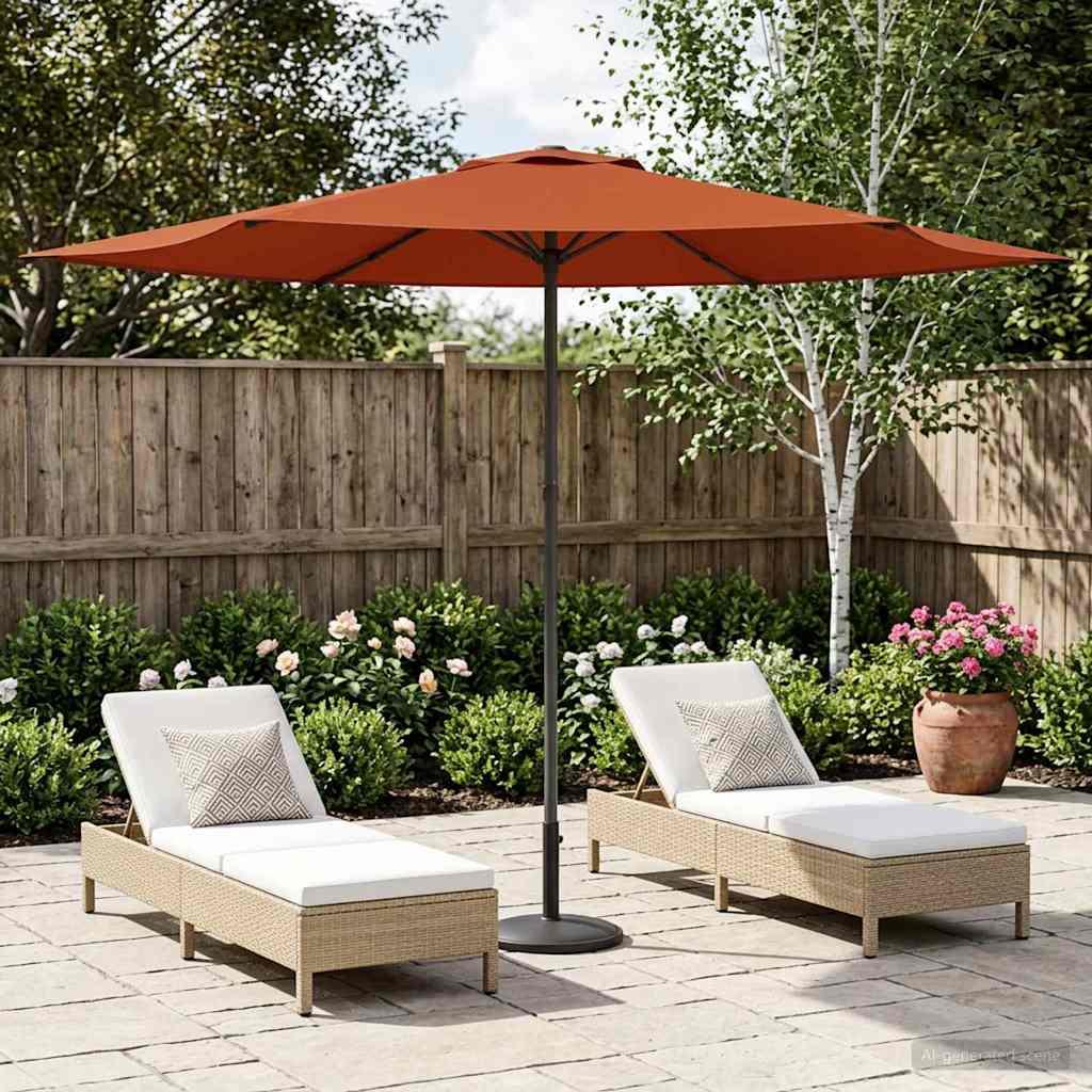 Haveparasol 300 x 300 cm Polyester Rektangulær Terrakotta