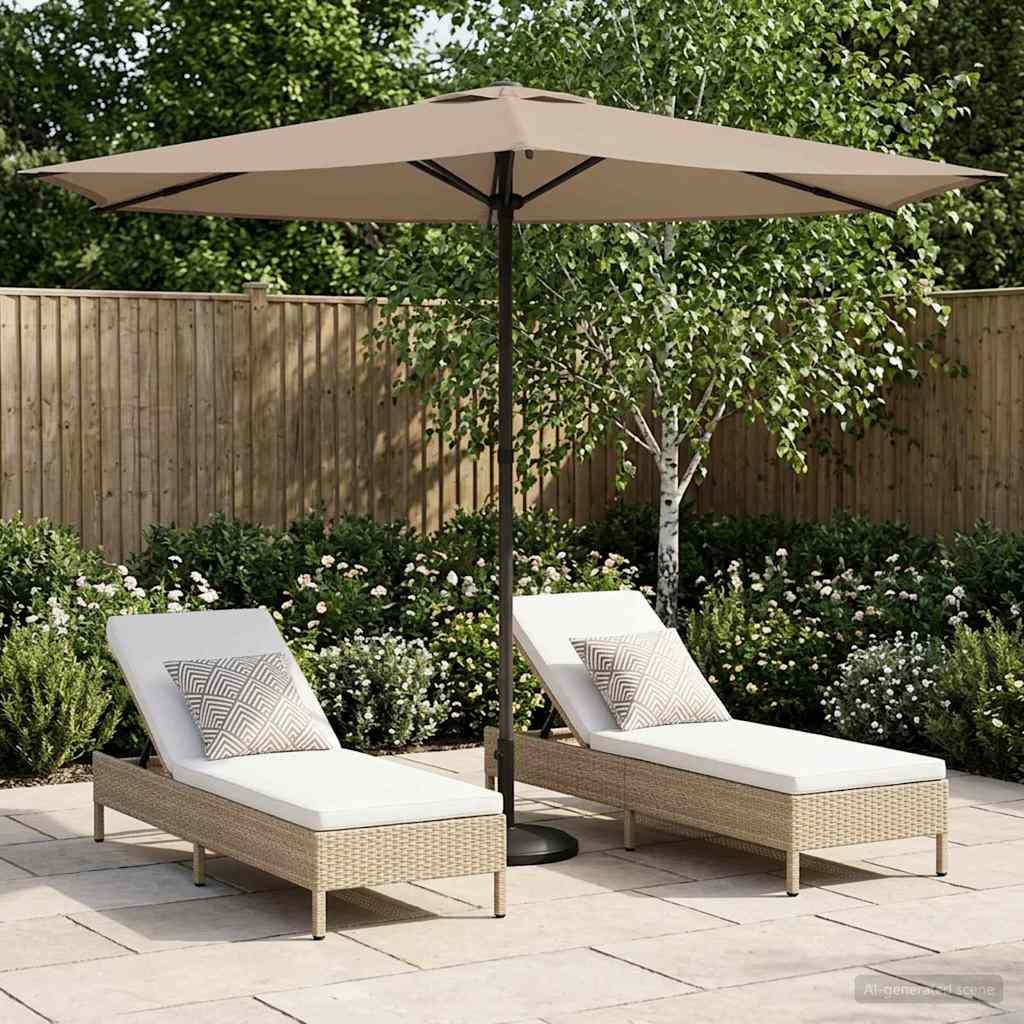 Haveparasol 270 x 270 cm Polyester Rektangulær Gråbrun