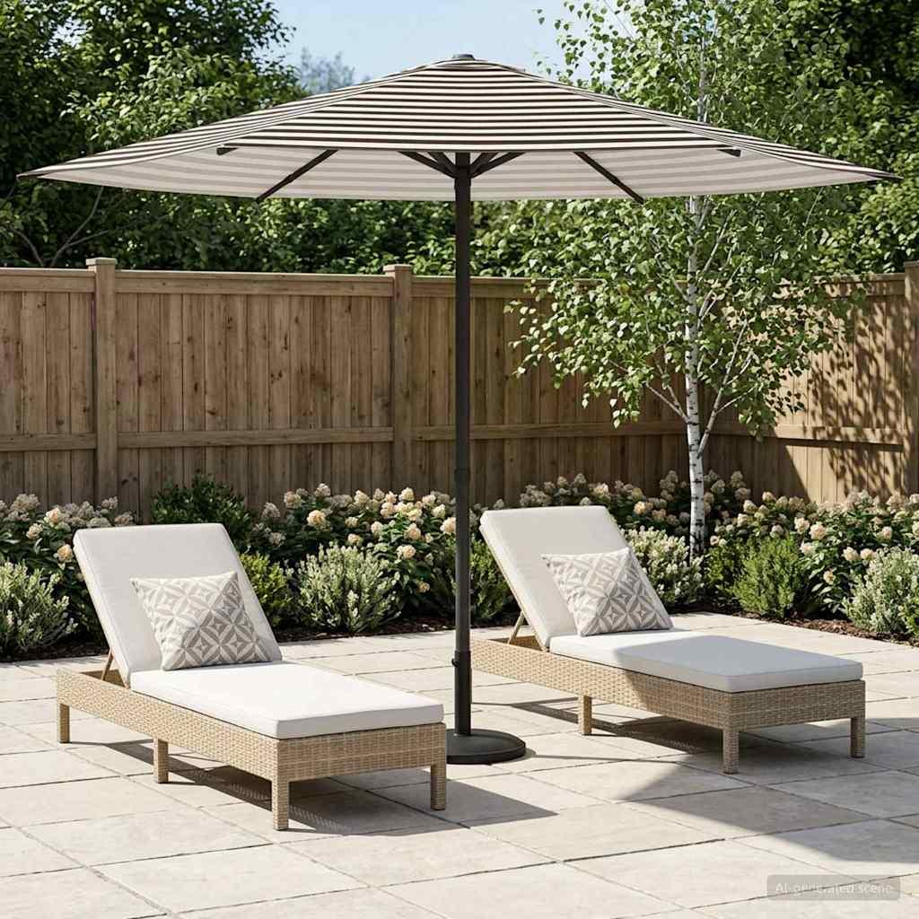 Haveparasol 230 x 230 cm Polyester Rektangulær Sort og Hvid