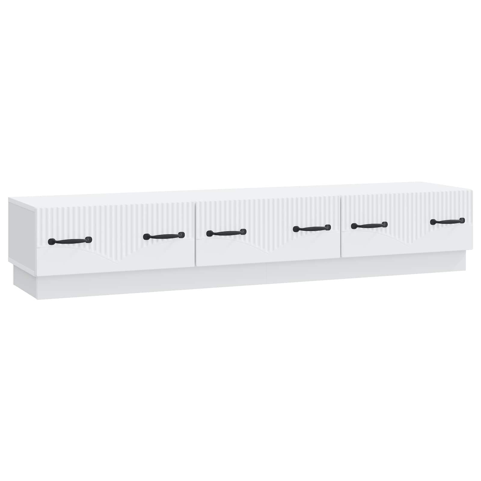 TV-skab med skuffe Hvid 147 x 34,5 x 27 cm Konstrueret træ
