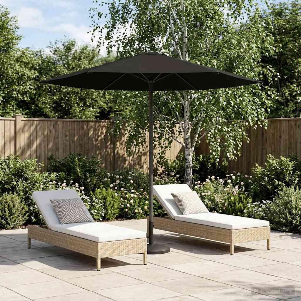 Haveparasol 230 x 230 cm Polyester Rektangulær Sort