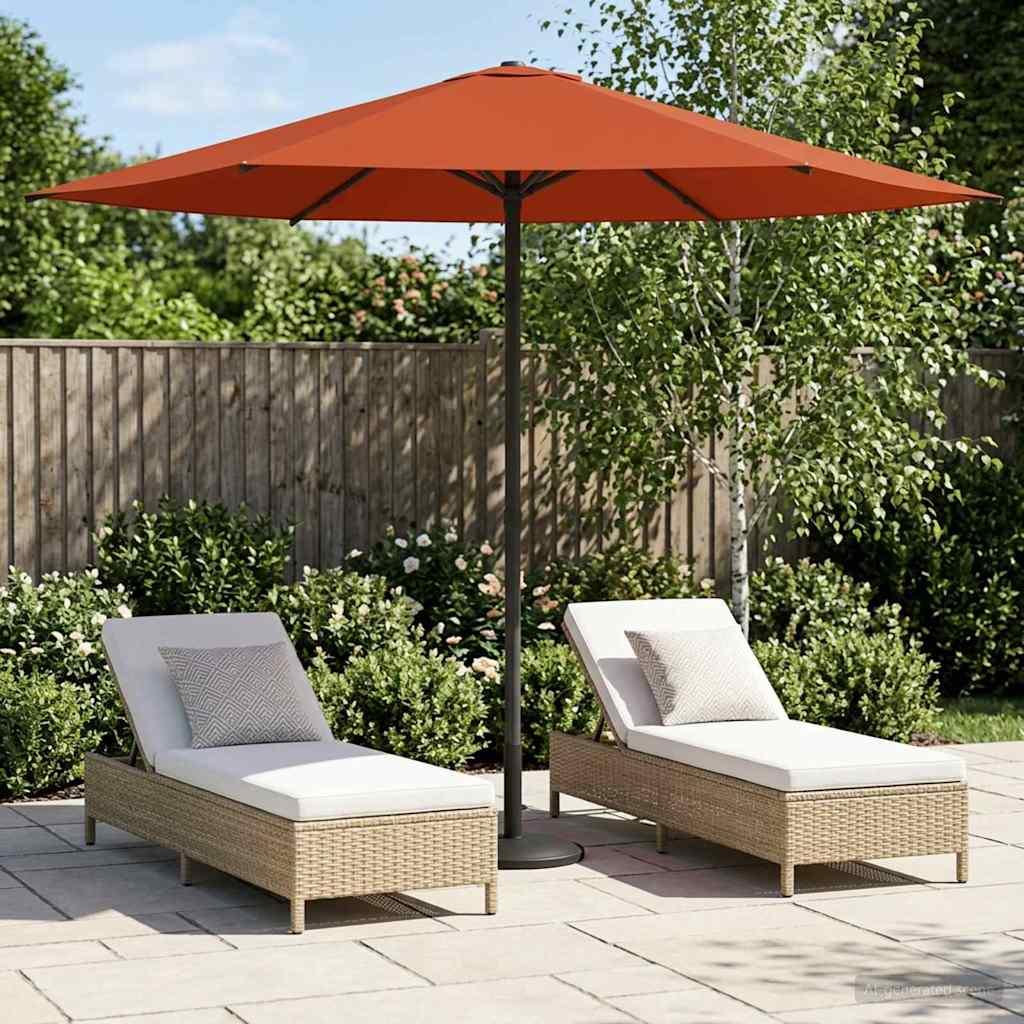 Haveparasol 230 x 230 cm Polyester Rektangulær Terrakotta