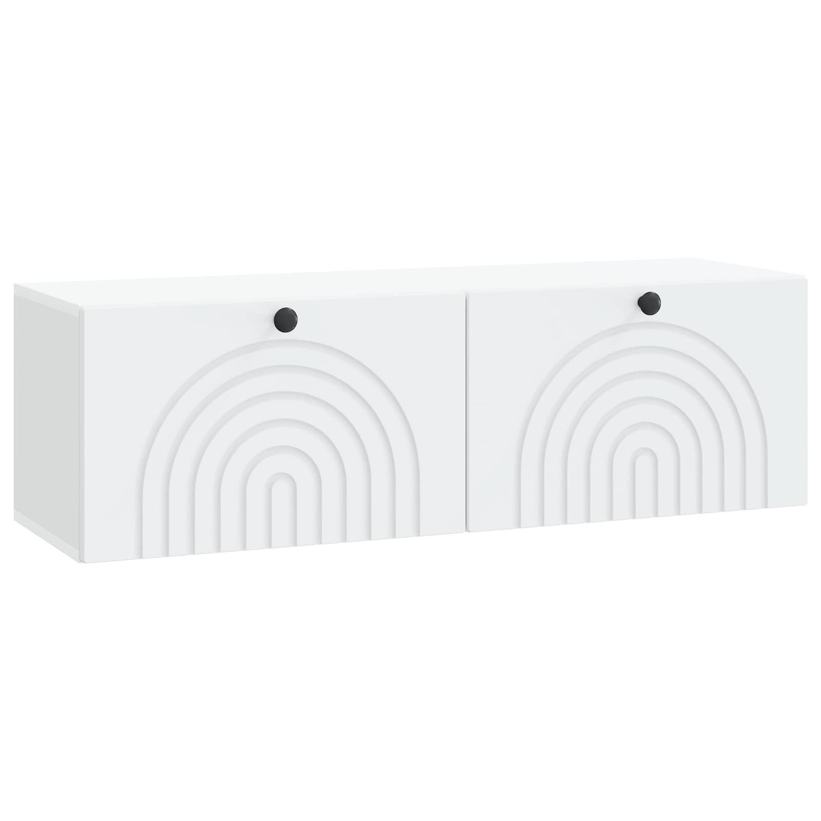 Væghængt TV-skab Hvid 98 x 31 x 30 cm Konstrueret træ