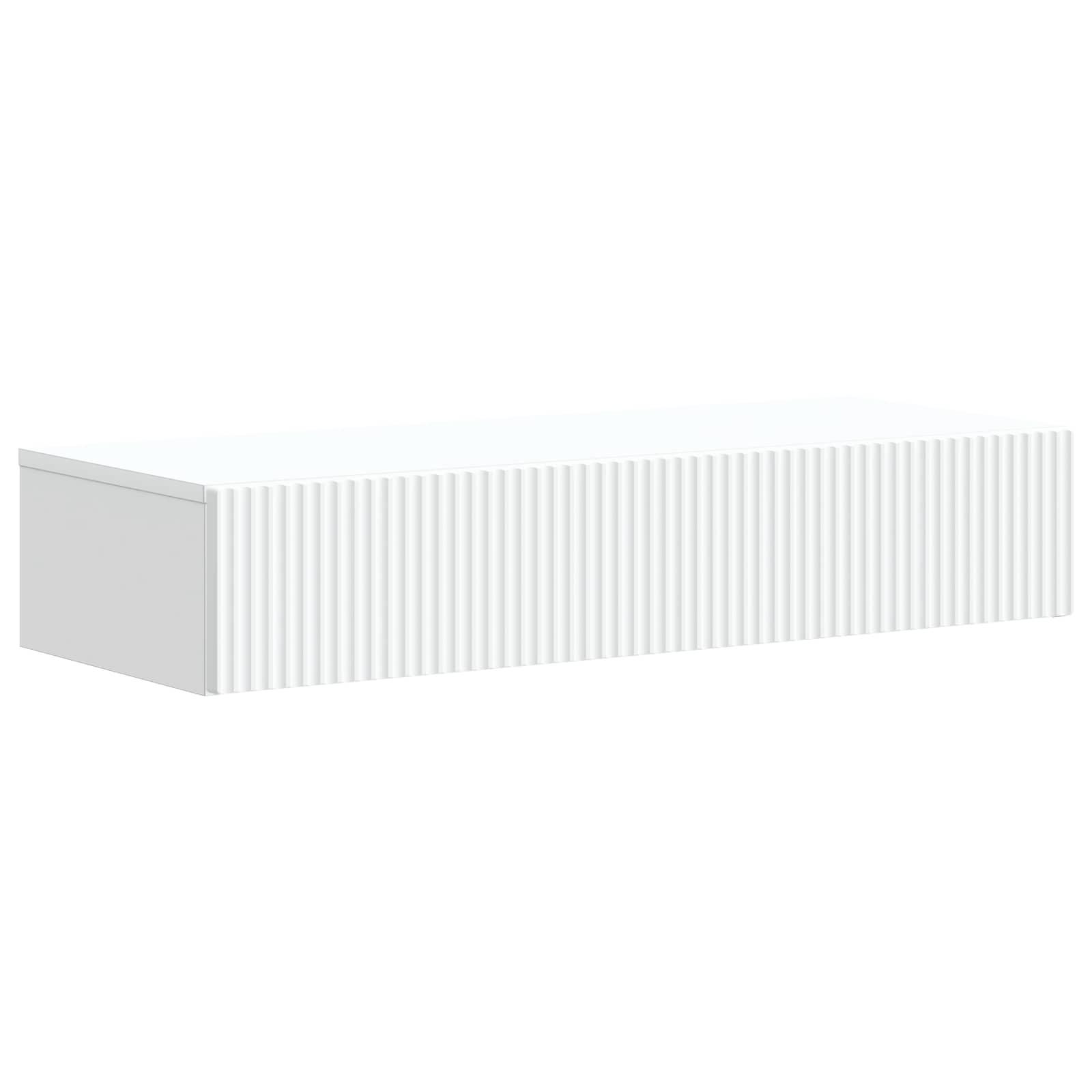 Væghængt sideskab - hvid, 87,5 × 34,5 × 17 cm, konstrueret træ