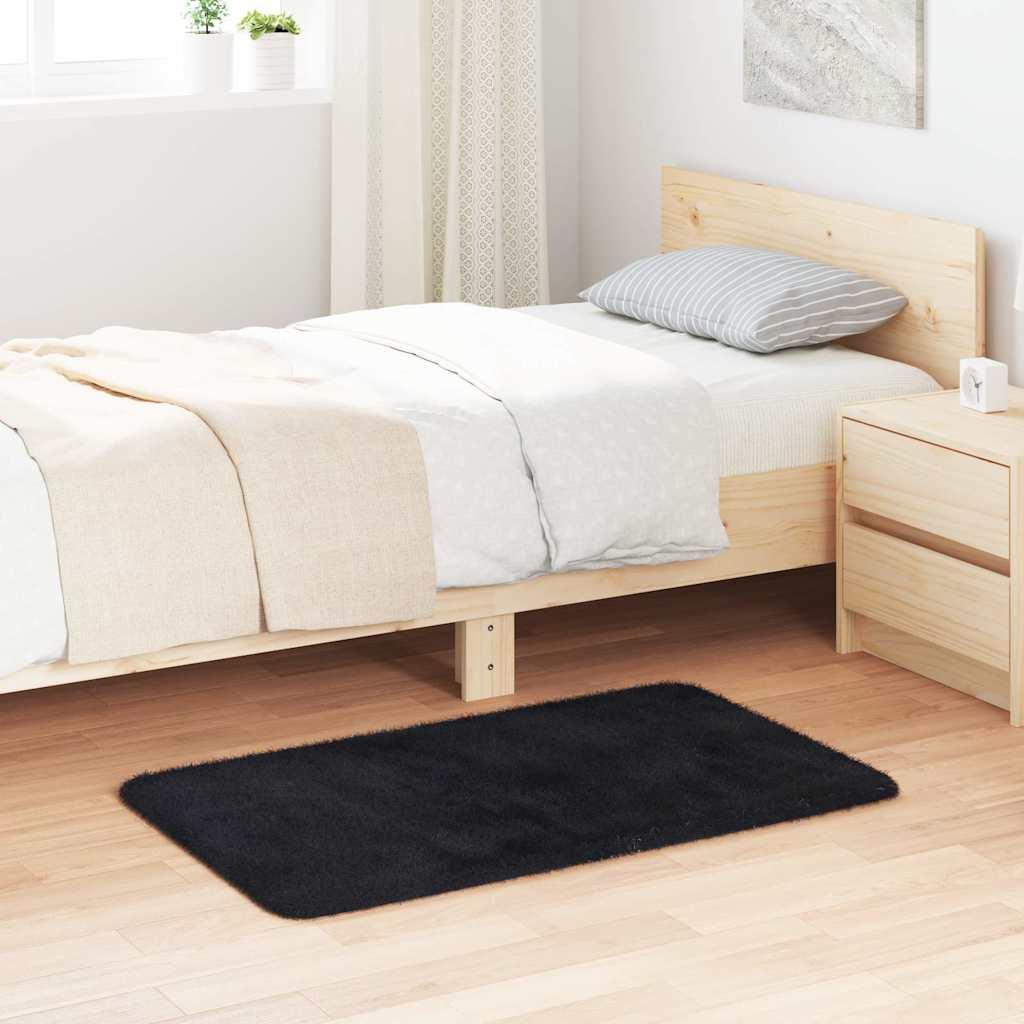 Shaggy tæppe med høj luv NAVARRA - sort 60×100 cm, polyester