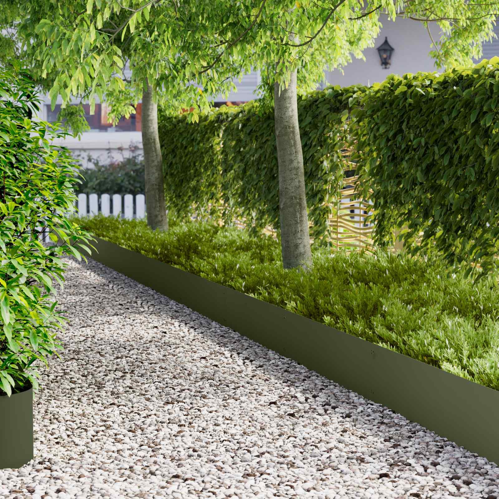 Plænekant 20 stk 103 x 30 cm metal Olivengrøn