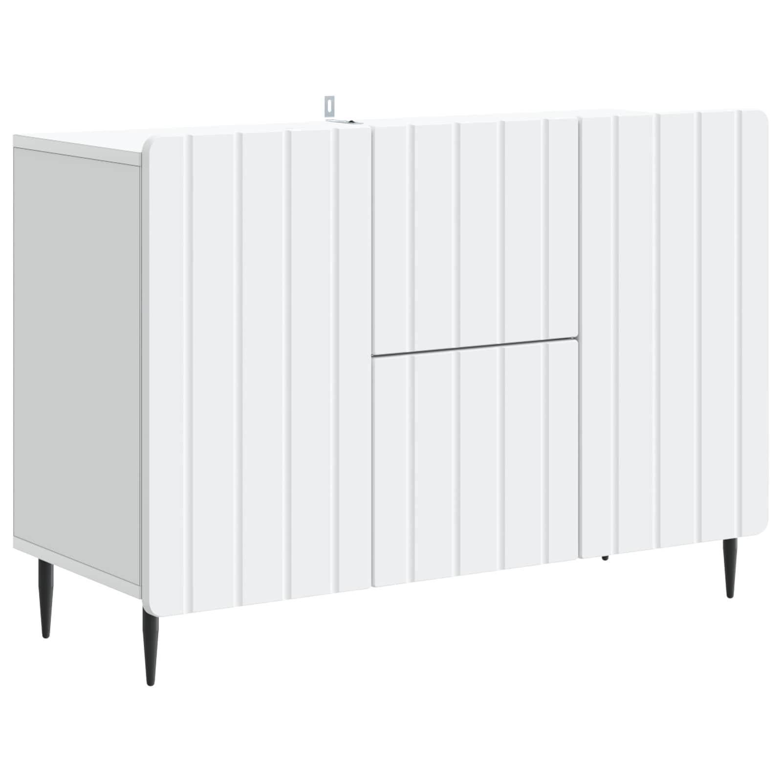 Sidebord med skuffe Hvid 89 x 34,5 x 62 cm Konstrueret træ