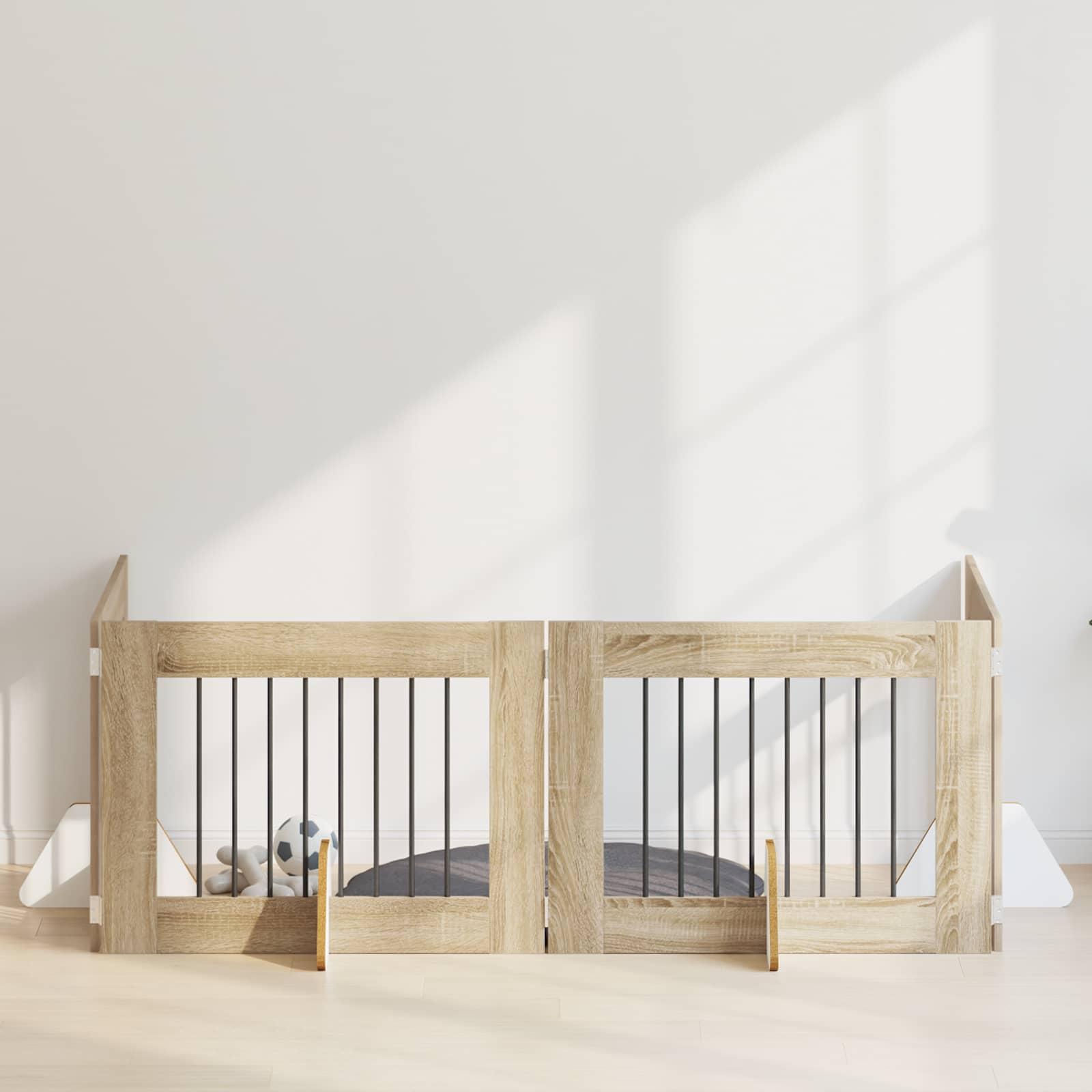 Hundehegn med stativer 4 stk Sonoma-eg 80 x 60 cm