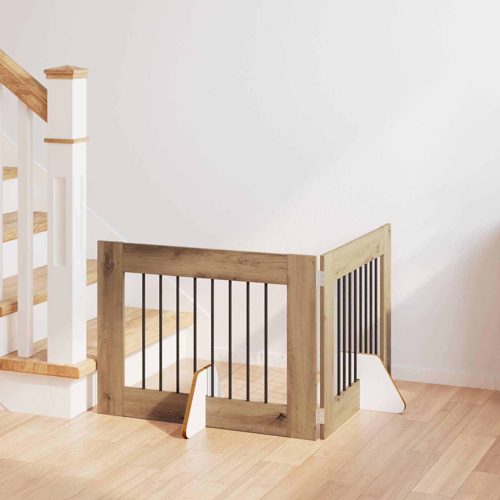 Hundehegn med stativer 2 stk Artisan-eg 80 x 60 cm