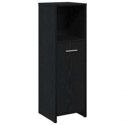 Badeværelsesskab - sort eg, 30×30×95 cm, konstrueret træ