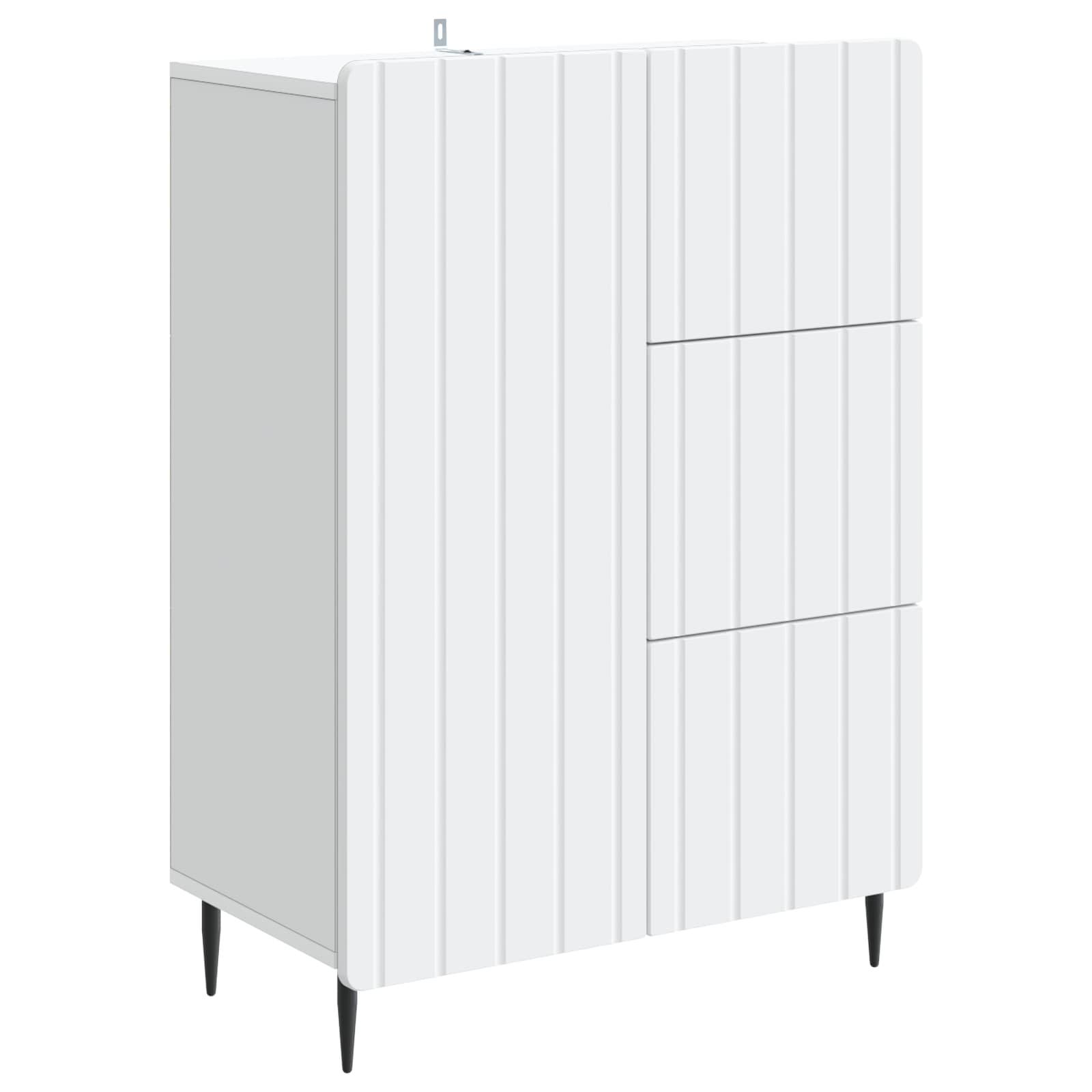 Sidebord med skuffe Hvid 66 x 34,5 x 91,5 cm Konstrueret træ