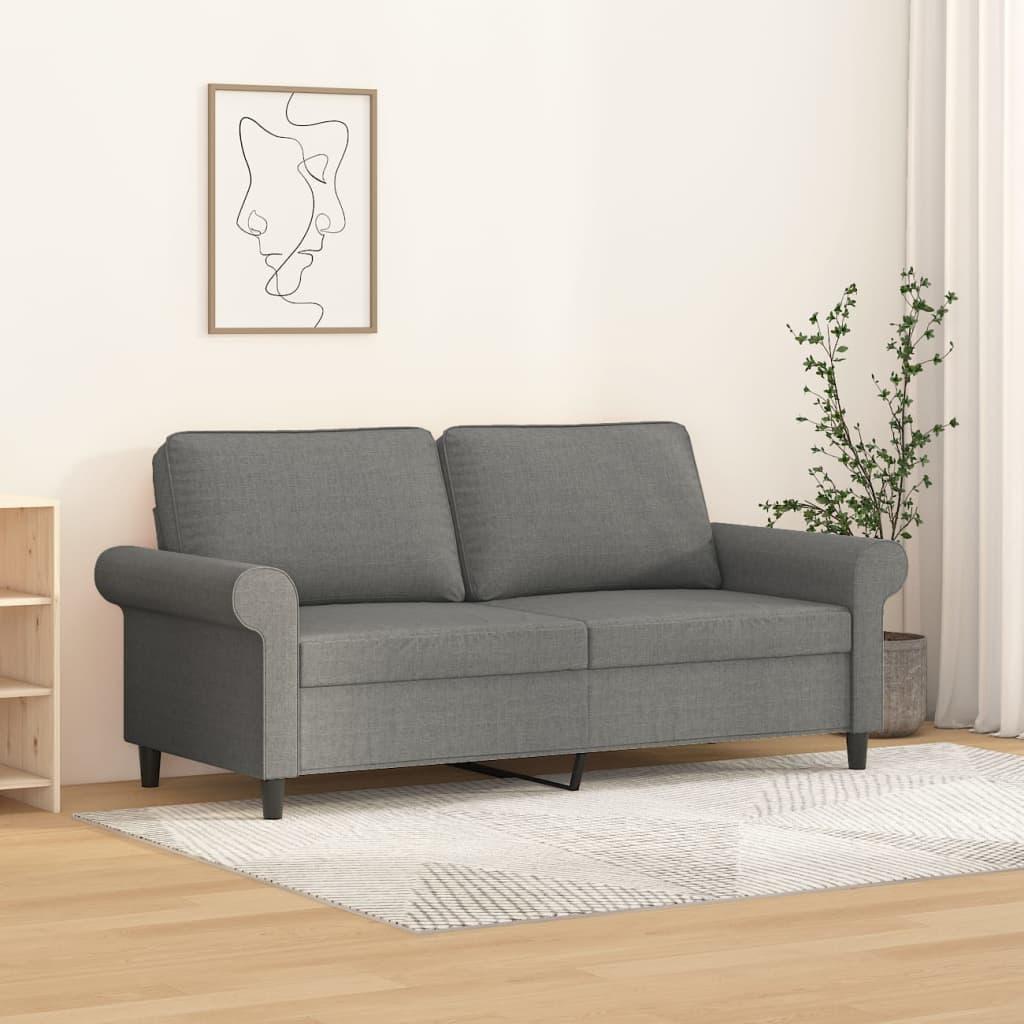 2-personers sofa 140 cm stof mørkegrå