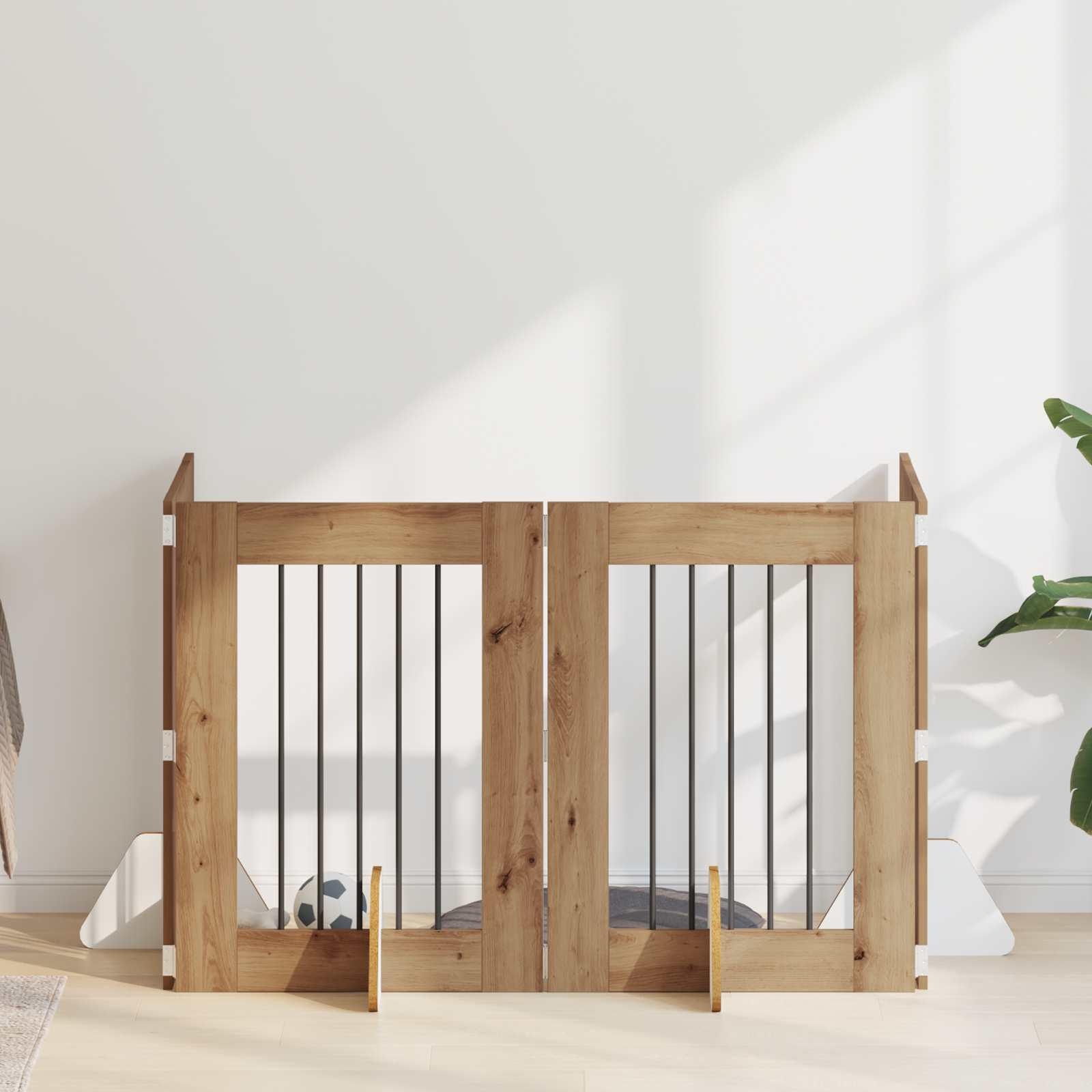 Hundehegn med stativer 4 stk Artisan-eg 60 x 80 cm