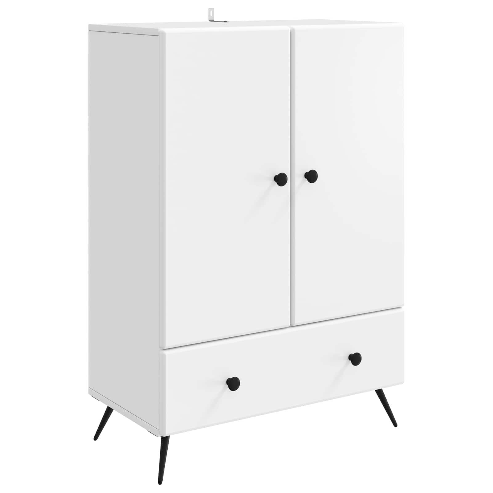 Sidebord med skuffe Hvid 66 x 34,5 x 95 cm Konstrueret træ