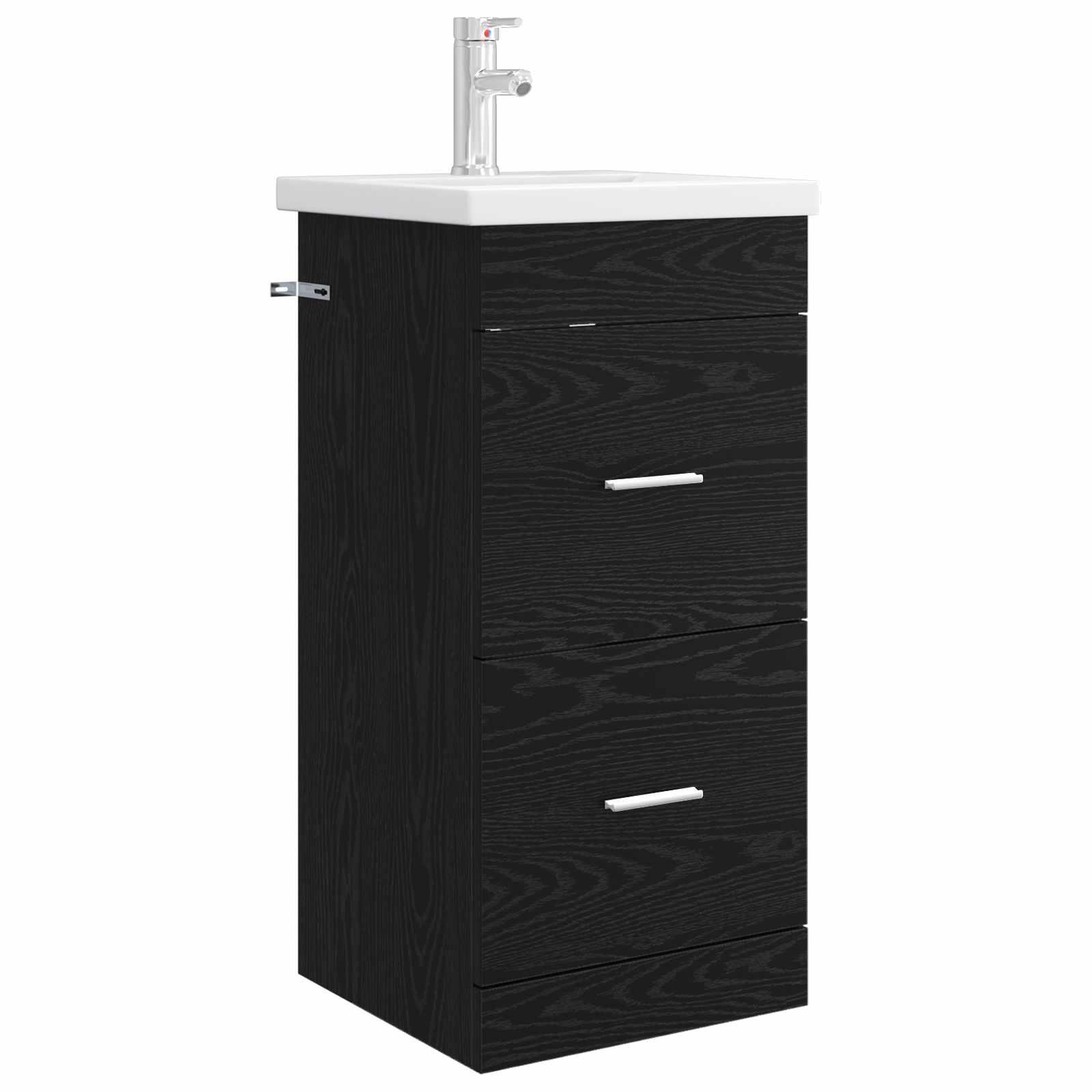Badeværelsesvask med vask Sort eg 42 x 40 x 84,5 cm