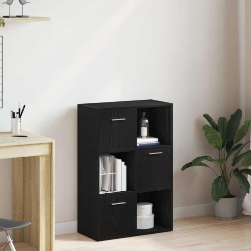 Bogskab/rumdeler i sort eg 60,5×30×90 cm - konstrueret træ