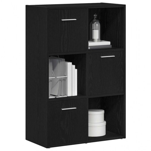 Bogskab/rumdeler i sort eg 60,5×30×90 cm - konstrueret træ