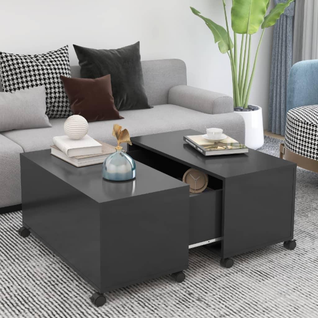 Sofabord 75x75x38 cm spånplade grå