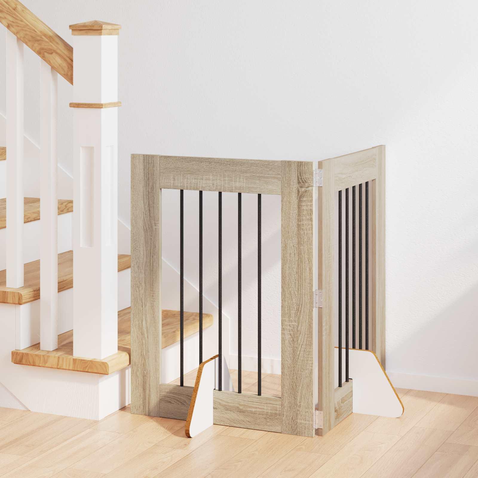 Hundehegn med stativer 2 stk Sonoma-eg 60 x 80 cm